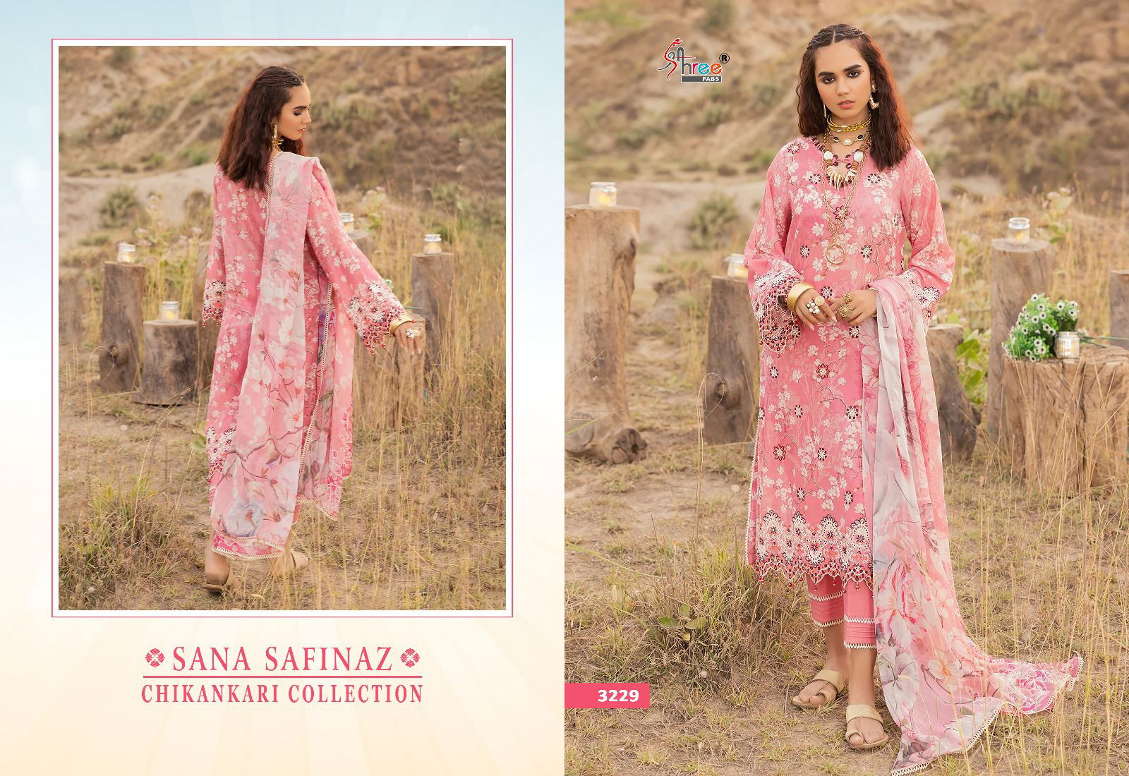 Sana Safinaz Chikankri Collection By Shrees Fab  Lawn Cotton Pakistani Suits
